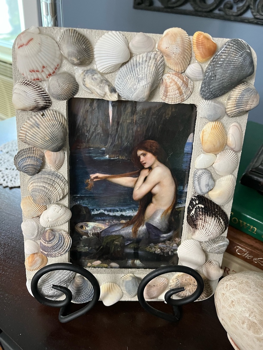 Seashell frame with mermaid picture